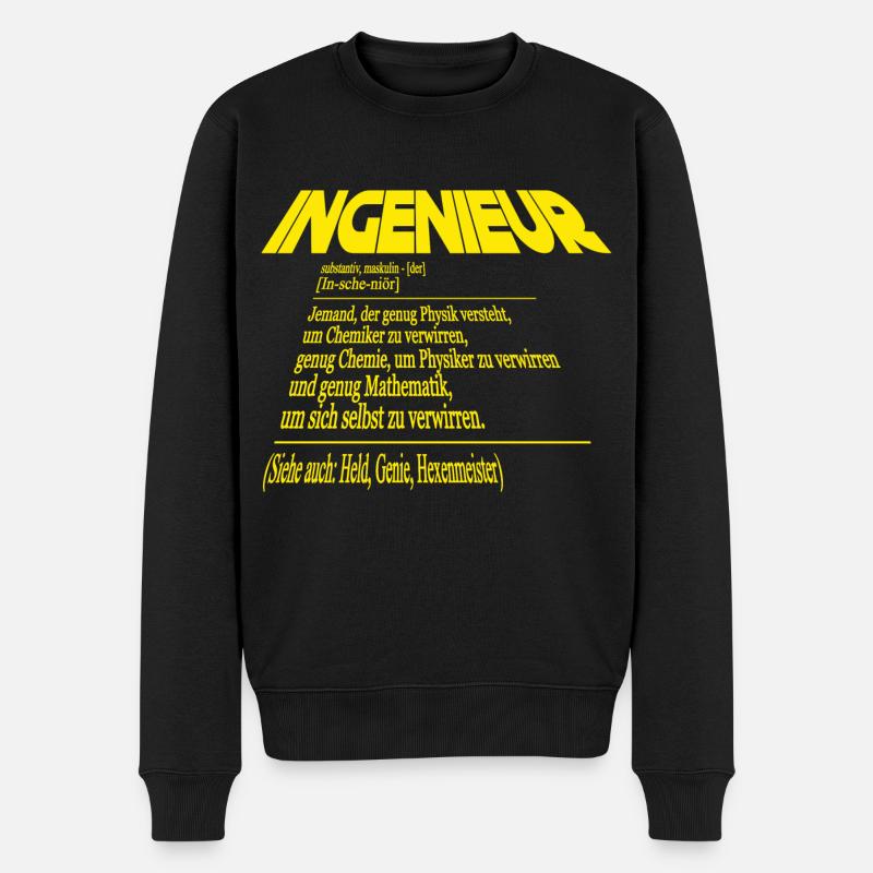 Ingenieur Definition Lustige Ingenieur Sprüche - Männer Premium Bio Pullover - Schwarz