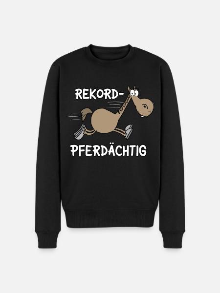 Rekord Pferdächtig - Männer Premium Bio Pullover - Schwarz