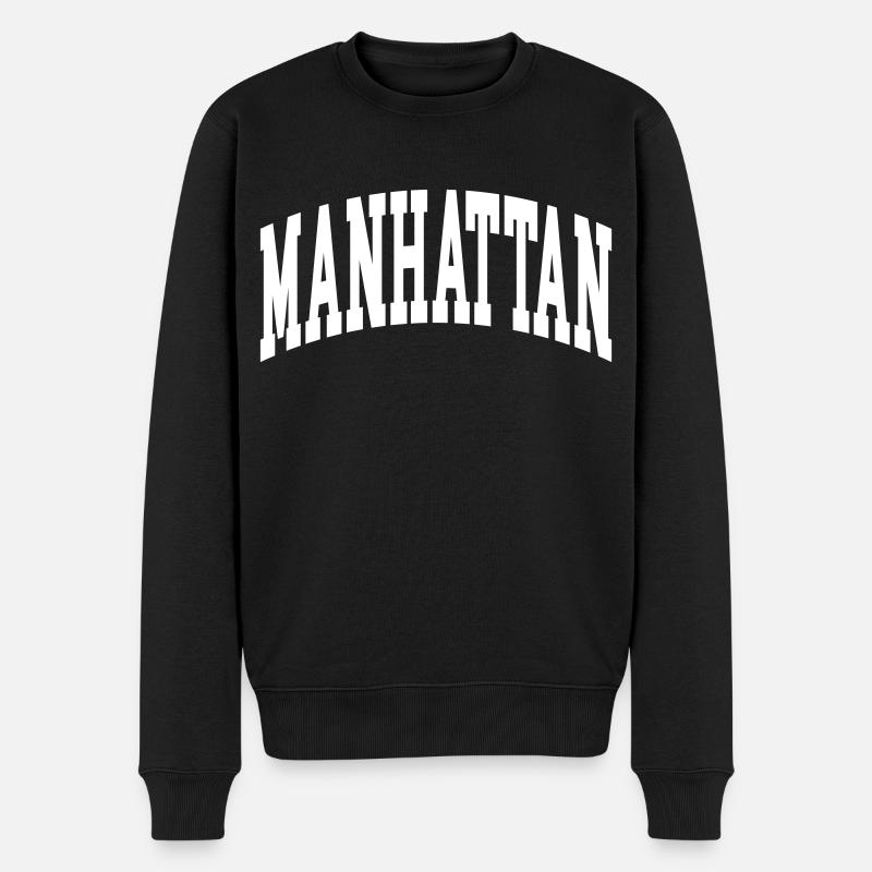 Manhatten - Männer Premium Bio Pullover - Schwarz