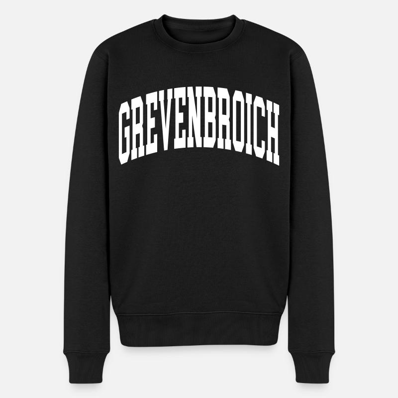 Grevenbroich - Männer Premium Bio Pullover - Schwarz
