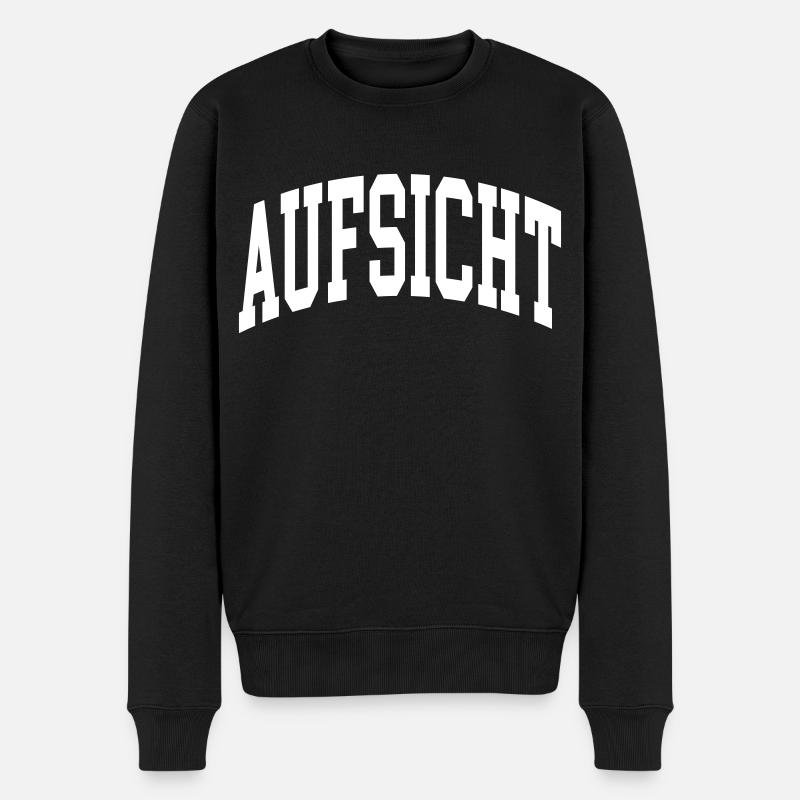 Aufsicht - Männer Premium Bio Pullover - Schwarz