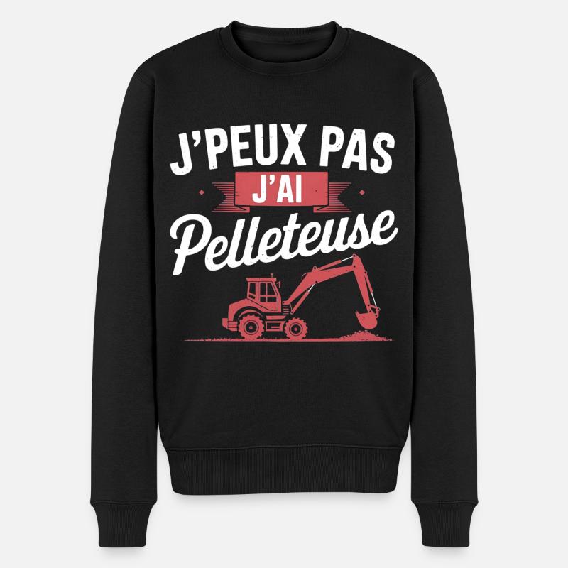 j'peux pas j'ai pelleteuse - Pull Premium bio Homme - noir