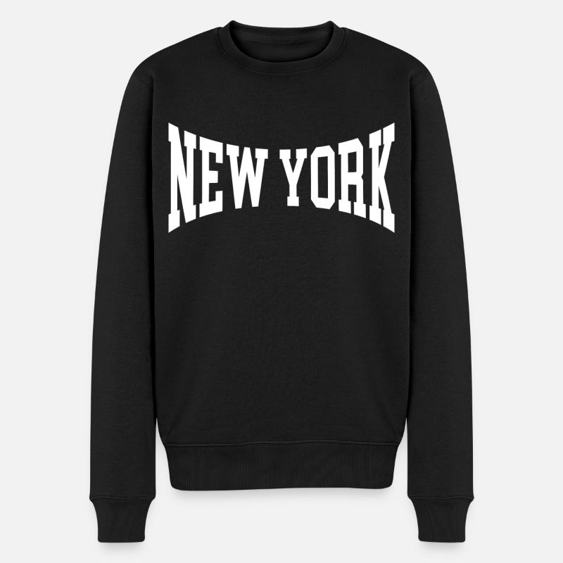 New York - Männer Premium Bio Pullover - Schwarz