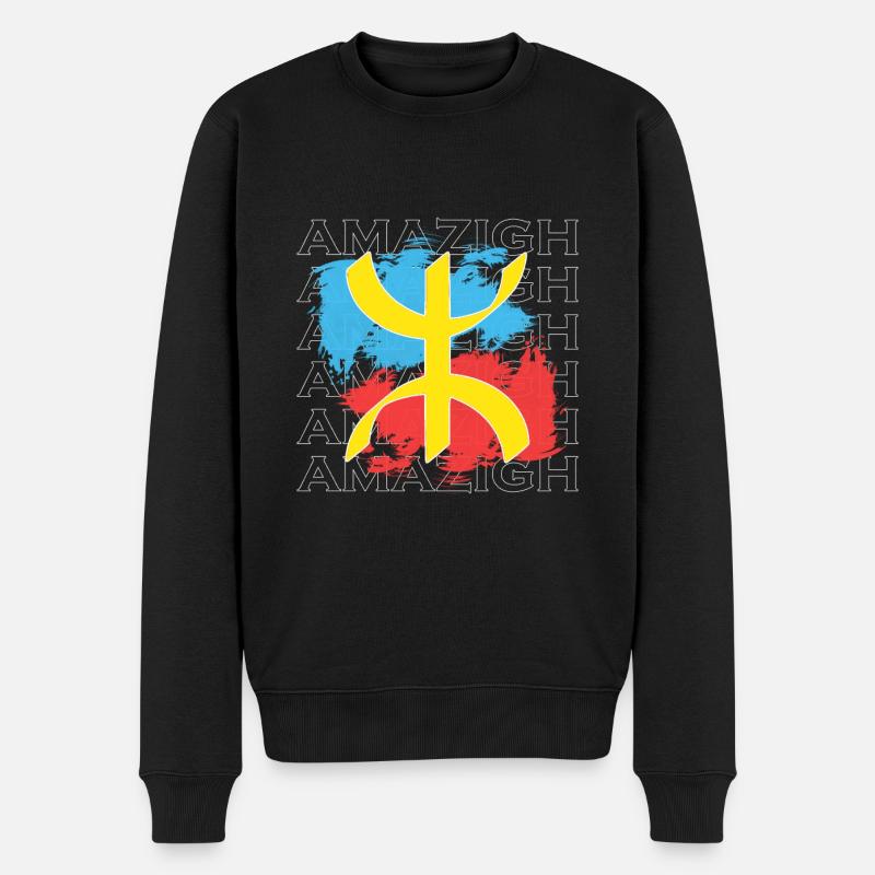 Amazigh - Männer Premium Bio Pullover - Schwarz