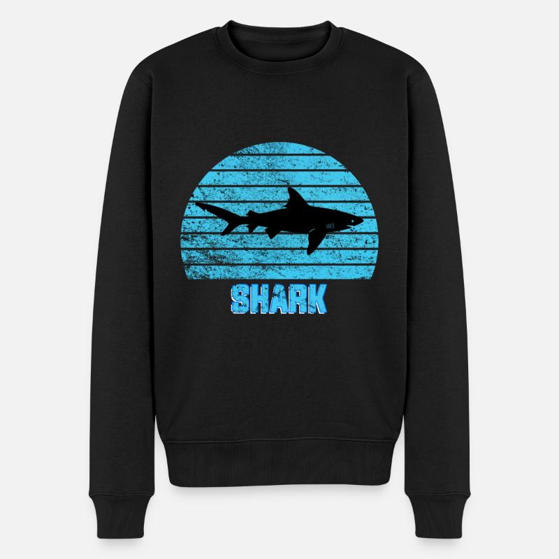 Hai - Männer Premium Bio Pullover - Schwarz