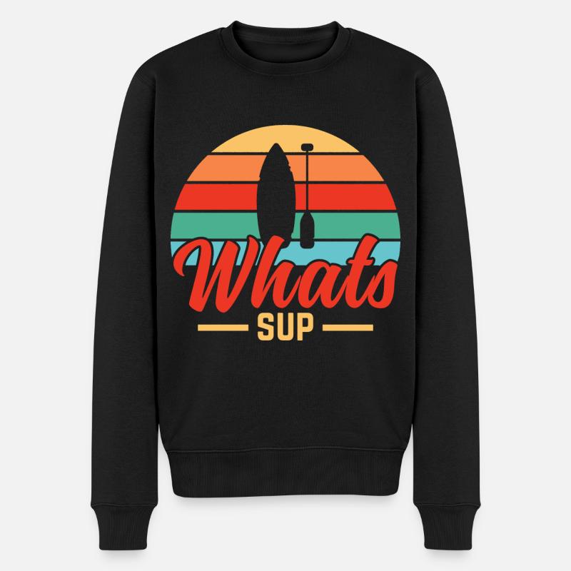 Whats sup,Standup - Männer Premium Bio Pullover - Schwarz