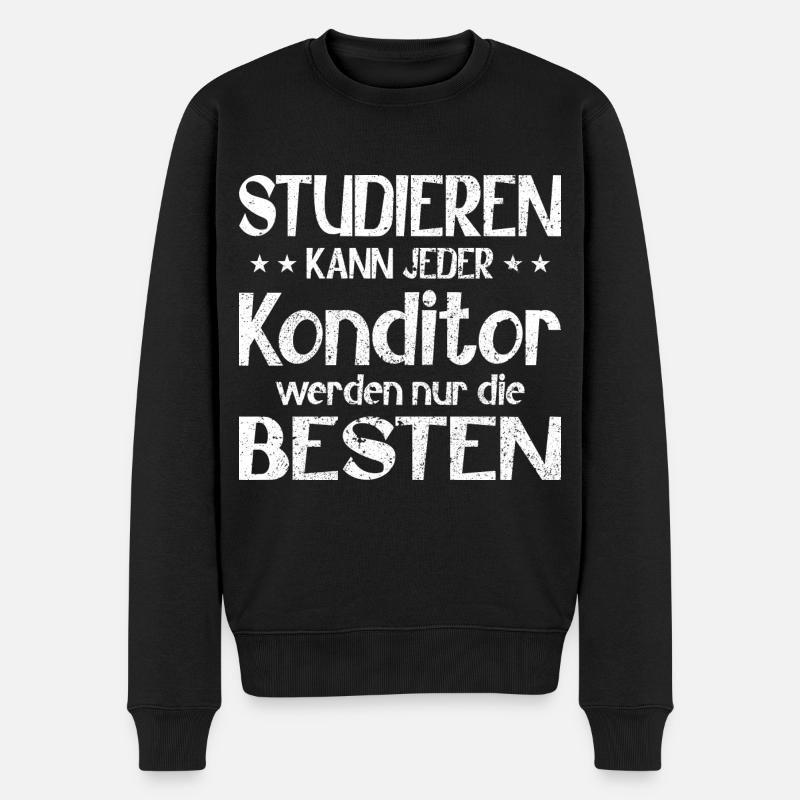 Studieren kann jeder Konditor werden die Besten - Männer Premium Bio Pullover - Schwarz
