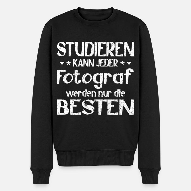 Studieren kann jeder Fotograf werden die Besten - Männer Premium Bio Pullover - Schwarz