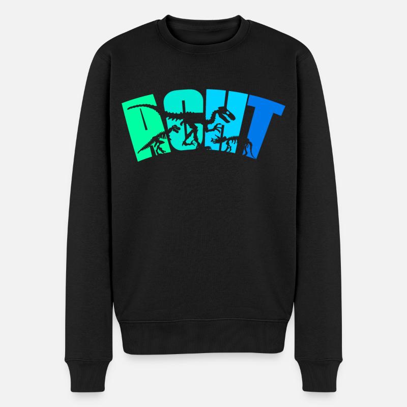 8. Geburtstag Dino Junge 8 Jahre alt Dinosaurier - Männer Premium Bio Pullover - Schwarz