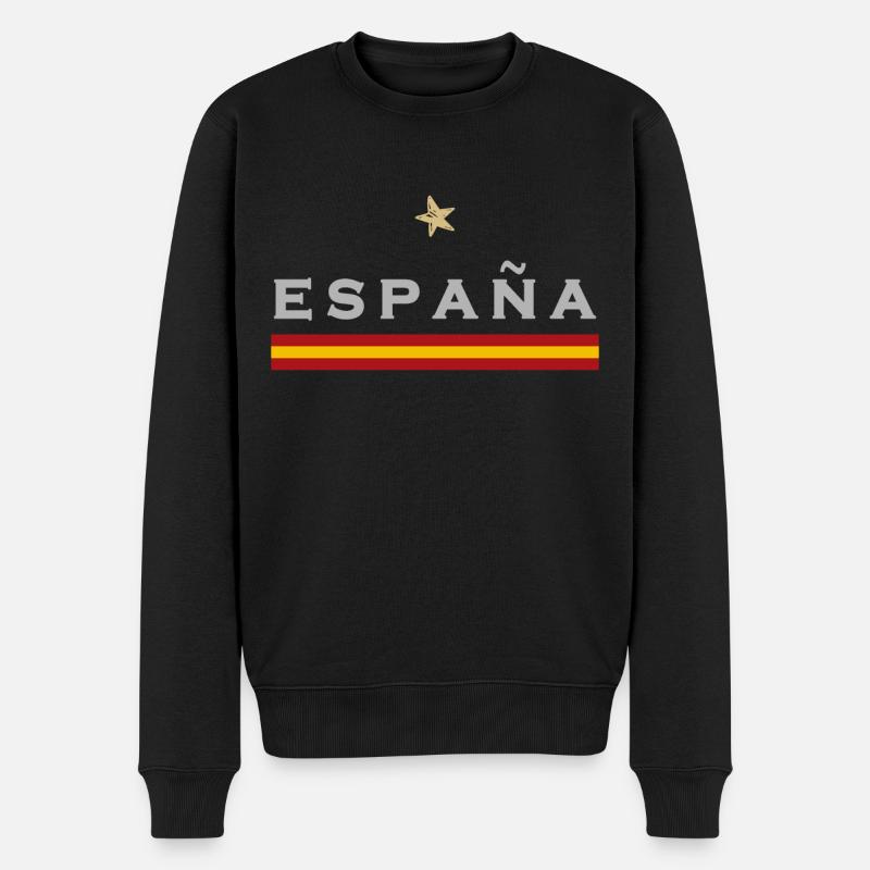 Spanien Fußball Trikot Spanische Flagge - Männer Premium Bio Pullover - Schwarz