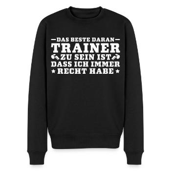 Fußballtrainer haben immer Recht Trainer - Männer Premium Bio Pullover - Schwarz - Vorne - Nico (187cm)