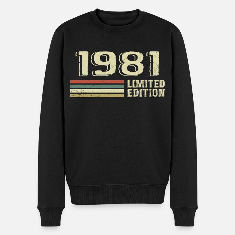 Jahrgang 1981 Geburtstag 1981 Jahrgang 1981 - Männer Premium Bio Pullover - Schwarz