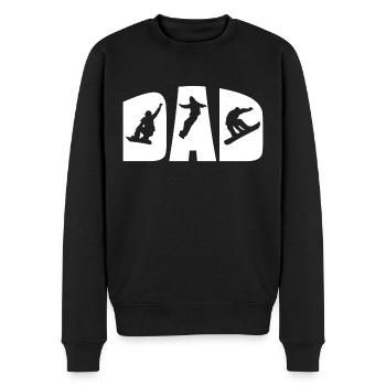 Snowboard Snowboarder Papa Vater - Männer Premium Bio Pullover - Schwarz - Vorne - Nico (187cm)