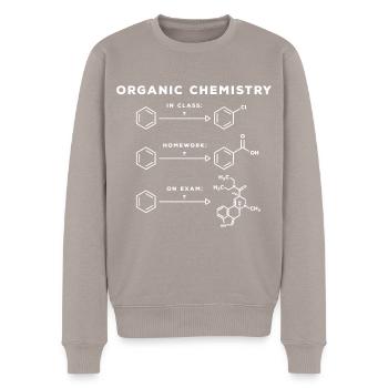 Chimie organique - Pull Premium bio Homme - taupe - Devant - Nico (187cm)