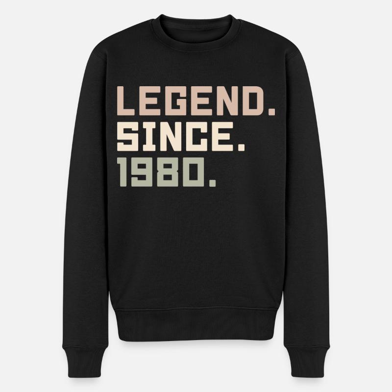 Legenden wurden im 1980 geboren Geschenkideen 1980 - Männer Premium Bio Pullover - Schwarz