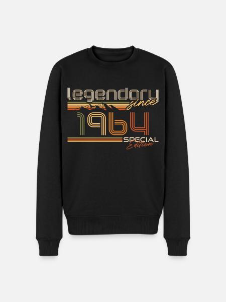 Retro 1964 geboren Vintage Geburtstag - Männer Premium Bio Pullover - Schwarz
