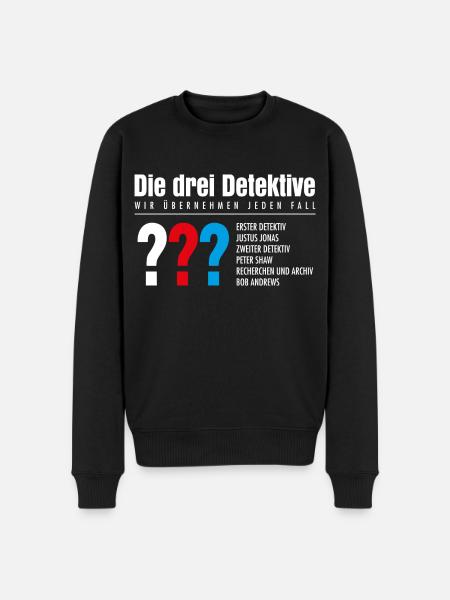 Die Drei ??? Detektive Visitenkarte - Männer Premium Bio Pullover - Schwarz
