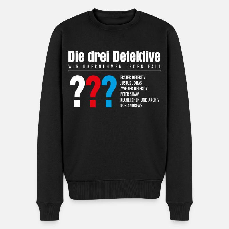 Die Drei ??? Detektive Visitenkarte - Männer Premium Bio Pullover - Schwarz