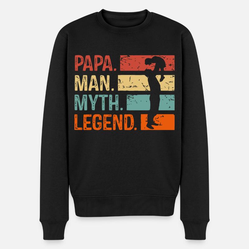Papa Man Myth Legend - Pull Premium bio Homme - noir