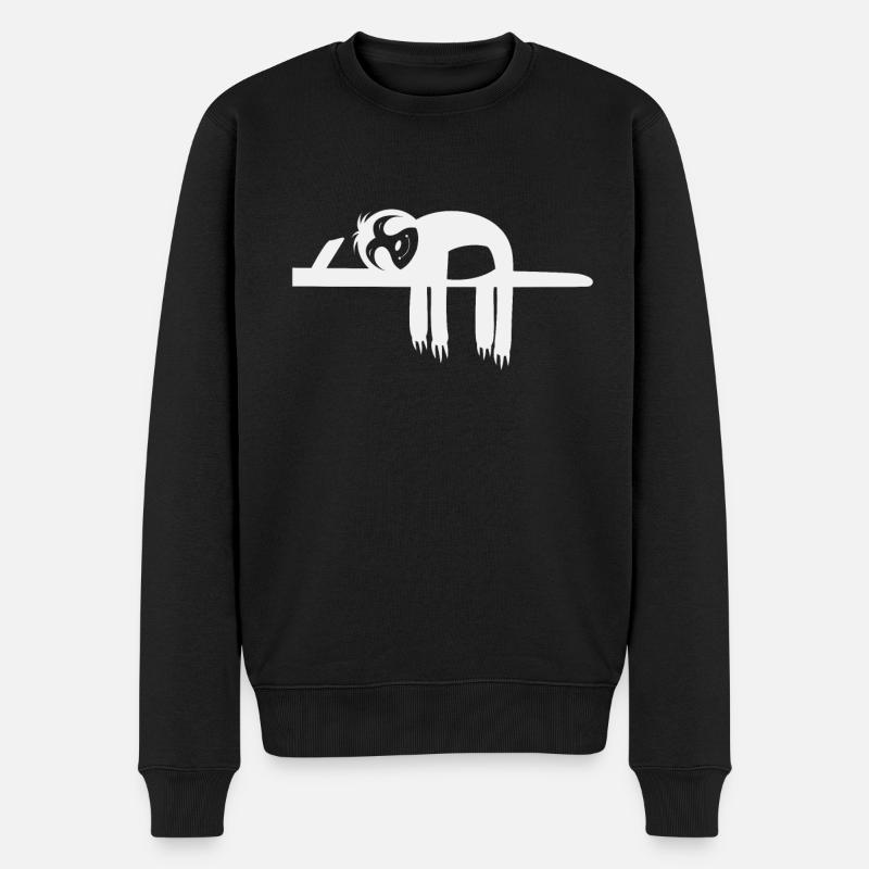Faultier Chillen Relaxen Entspannen Auszeit - Männer Premium Bio Pullover - Schwarz