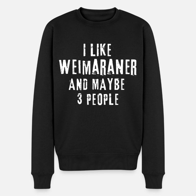 Weimaraner - Männer Premium Bio Pullover - Schwarz