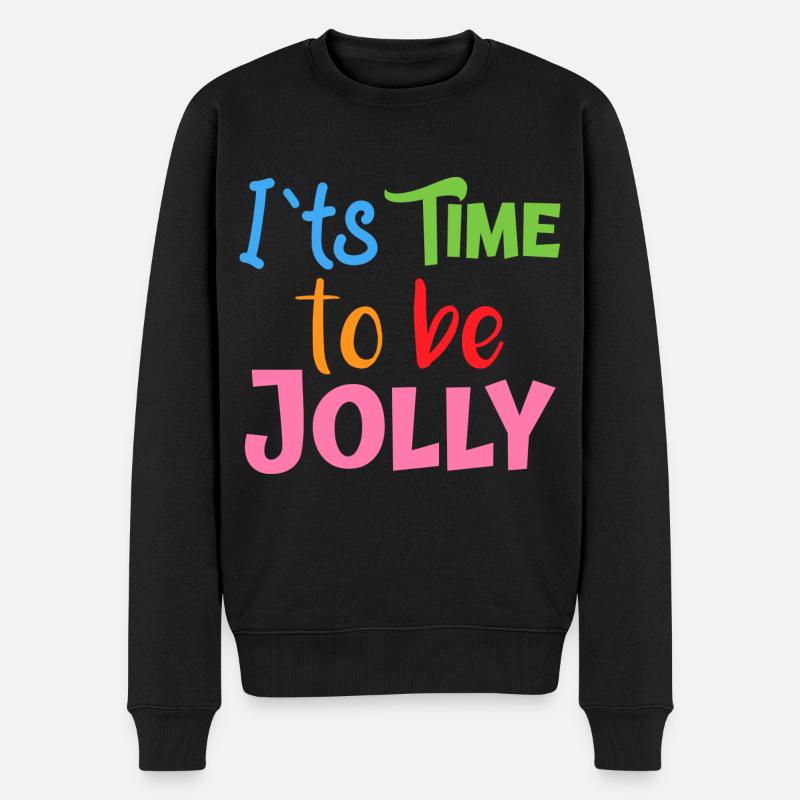 Jollys Zeit - Männer Premium Bio Pullover - Schwarz