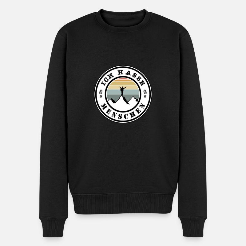Ich hasse Menschen - Männer Premium Bio Pullover - Schwarz