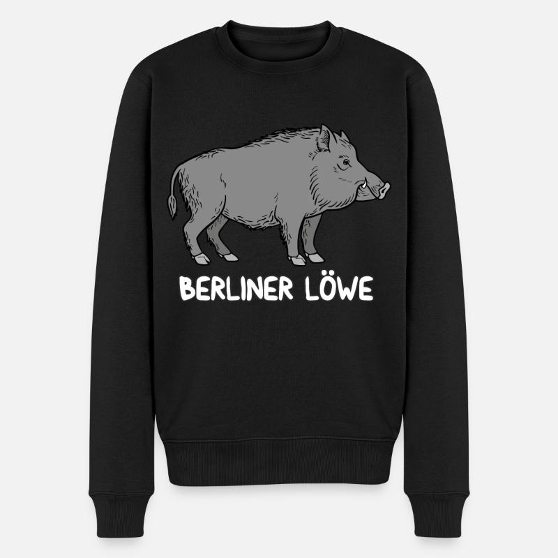 Berliner Löwe - Männer Premium Bio Pullover - Schwarz