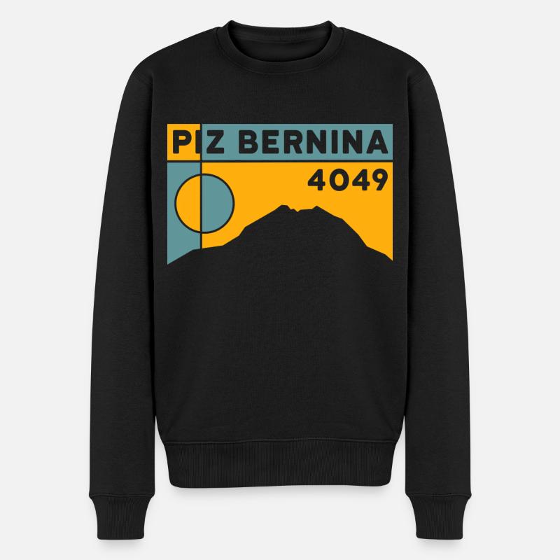 Piz Bernina - Männer Premium Bio Pullover - Schwarz