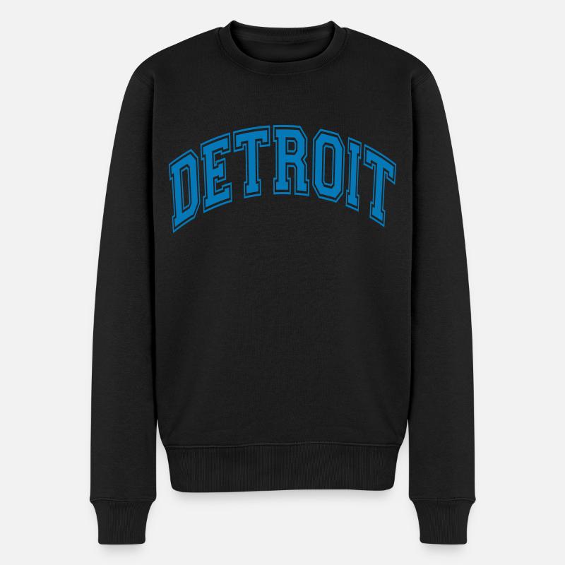 Detroit - Männer Premium Bio Pullover - Schwarz