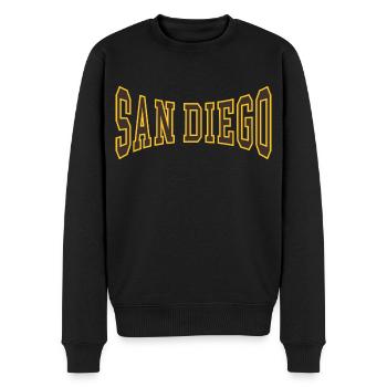 San Diego - Männer Premium Bio Pullover - Schwarz - Vorne - Nico (187cm)