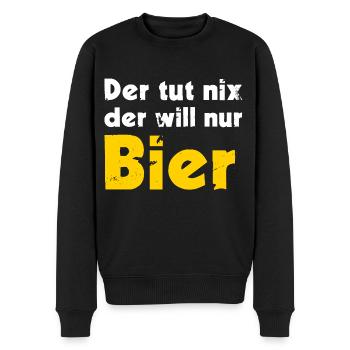 Der tut nix der will nur Bier - Männer Premium Bio Pullover - Schwarz - Vorne - Nico (187cm)