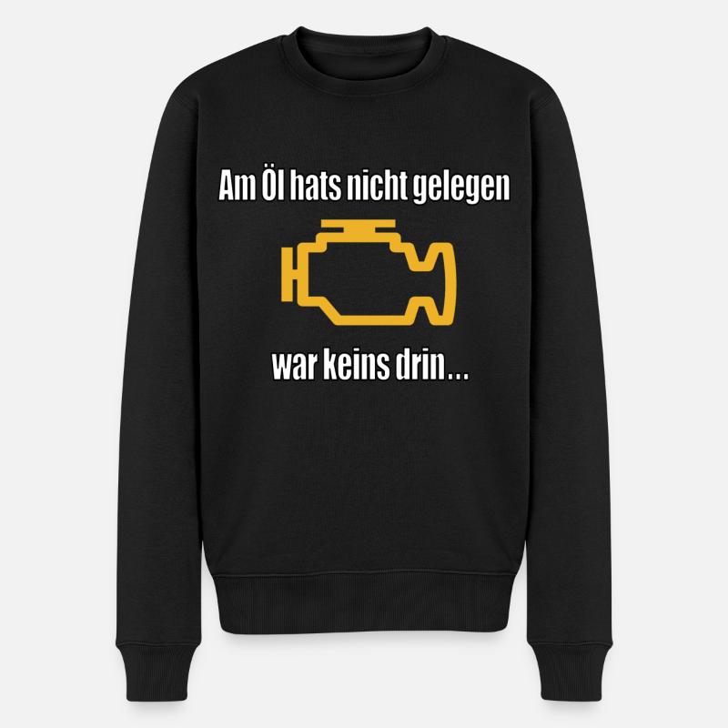 Motorkontrollleuchte Motorschaden da kein Motoröl - Männer Premium Bio Pullover - Schwarz