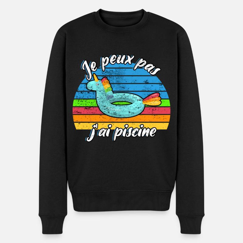 Je peux pas j'ai piscine - Pull Premium bio Homme - noir