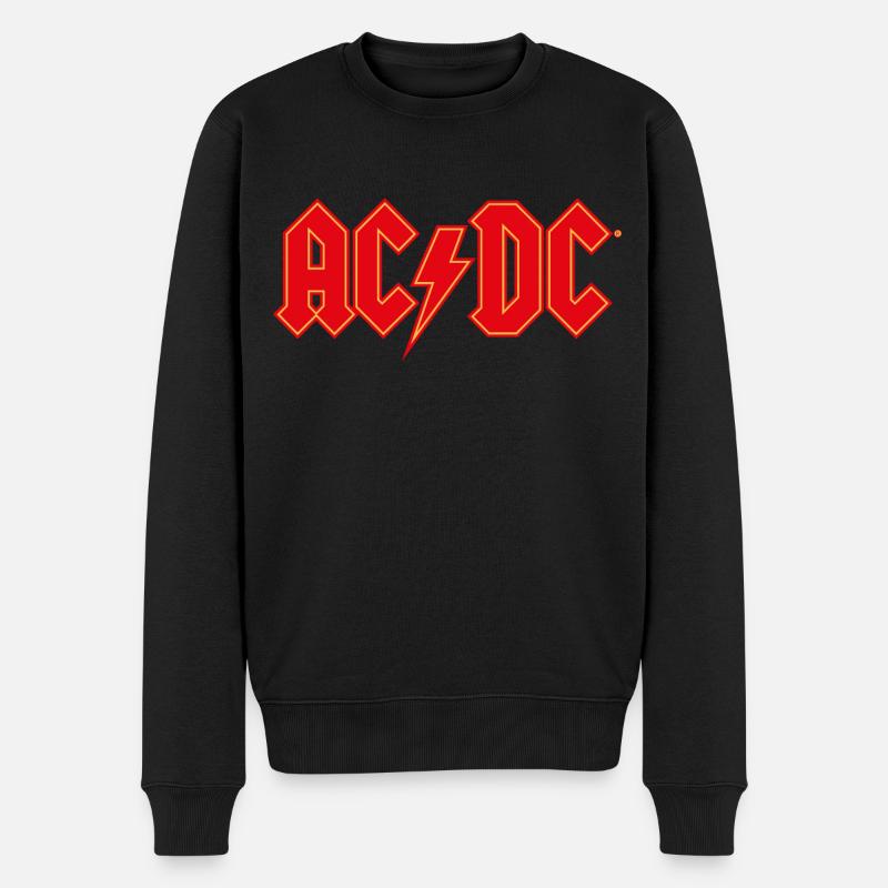 AC/DC Red Logo With Lightning Bolt - Men's Premium Organic Jumper - black