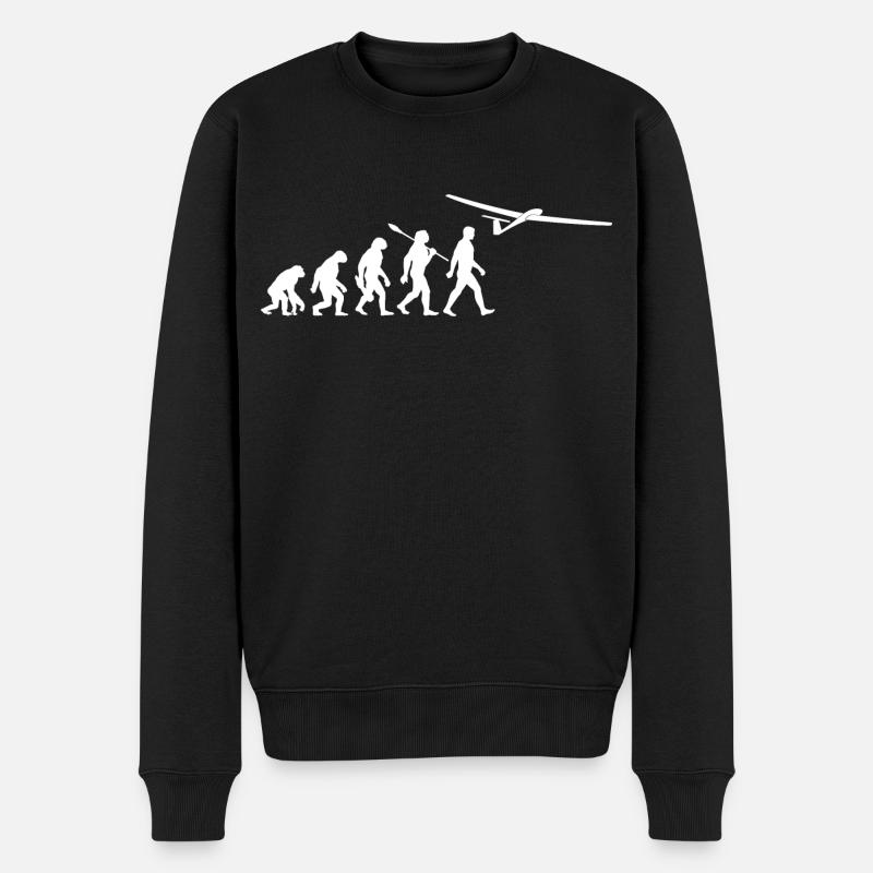 Evolution Segelflieger - fliegen - Segelflugzeug - Männer Premium Bio Pullover - Schwarz