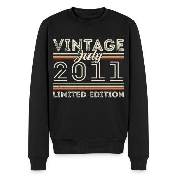 Juli 2011 Juli Geburtstagsgeschenk Juli 2011 - Männer Premium Bio Pullover - Schwarz - Vorne - Nico (187cm)