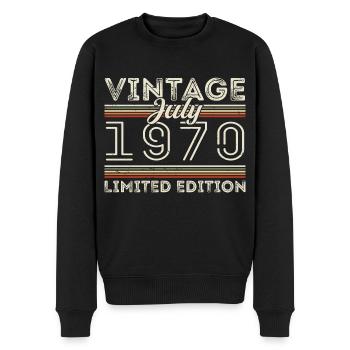 Juli 1970 Juli Geburtstagsgeschenk Juli 1970 - Männer Premium Bio Pullover - Schwarz - Vorne - Nico (187cm)