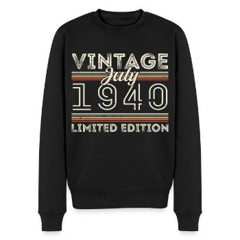Juli 1940 Juli Geburtstagsgeschenk Juli 1940 - Männer Premium Bio Pullover - Schwarz - Vorne - Nico (187cm)