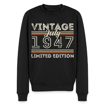 Juli 1947 Juli Geburtstagsgeschenk Juli 1947 - Männer Premium Bio Pullover - Schwarz - Vorne - Nico (187cm)