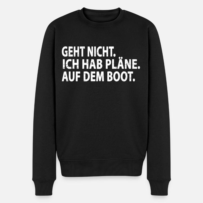 Pläne auf dem Boot - Bootfahrer - Männer Premium Bio Pullover - Schwarz