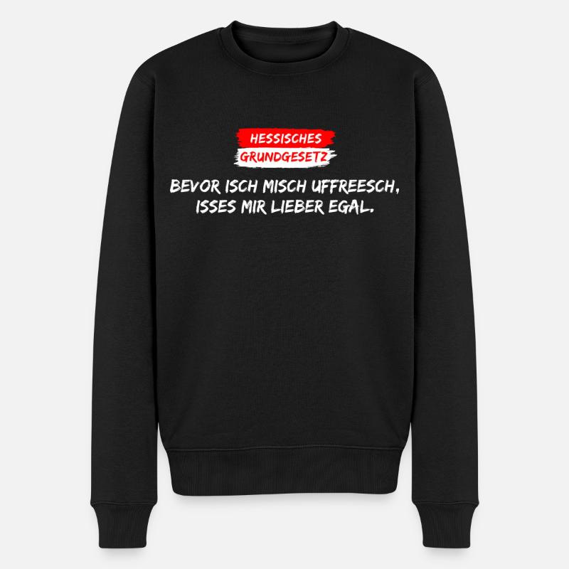 Hessen Shirt Hessisches Shirt - Männer Premium Bio Pullover - Schwarz