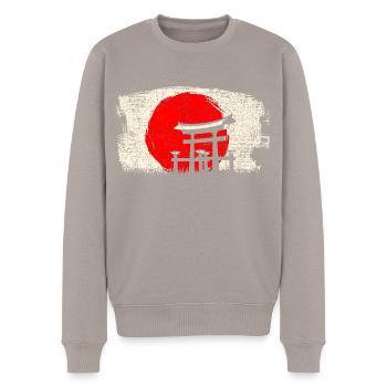Architecture japonaise - Pull Premium bio Homme - taupe - Devant - Nico (187cm)