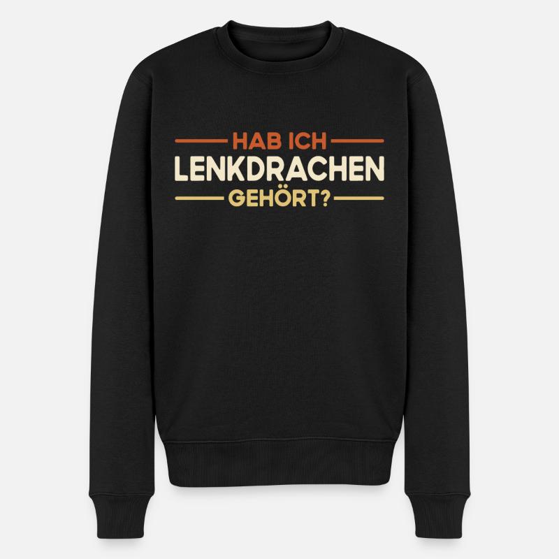 Drachen Steigen Lassen - Lenkdrachen Spruch - Männer Premium Bio Pullover - Schwarz