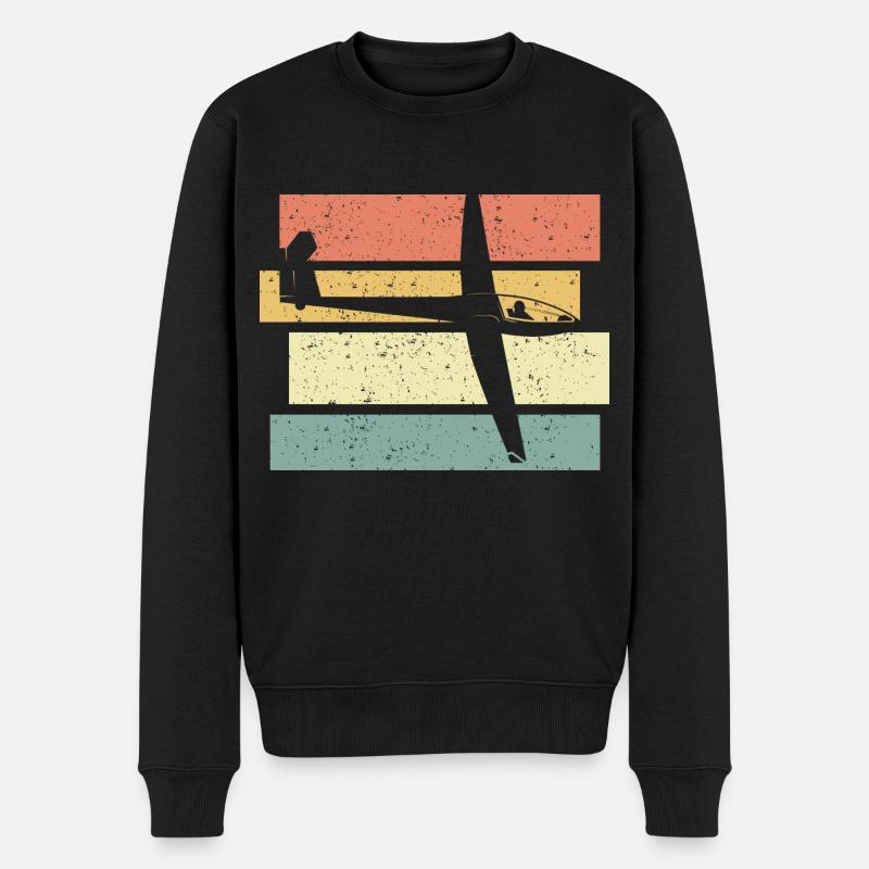 Segelfliegen retro vintage - Männer Premium Bio Pullover - Schwarz