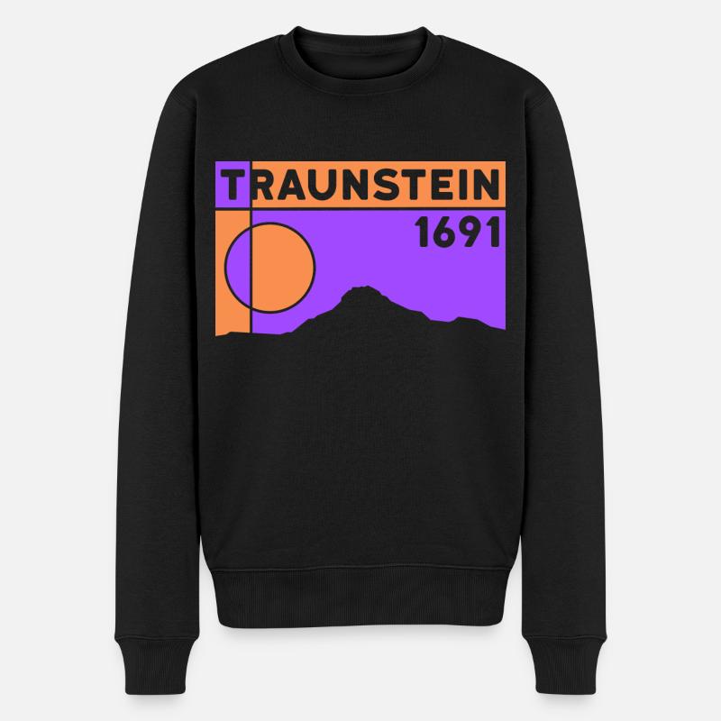 Traunstein Wanderung Traunsee Andenken Souvenir - Männer Premium Bio Pullover - Schwarz