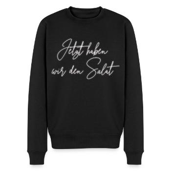 Jetzt haben wir den Salat - Männer Premium Bio Pullover - Schwarz - Vorne - Nico (187cm)