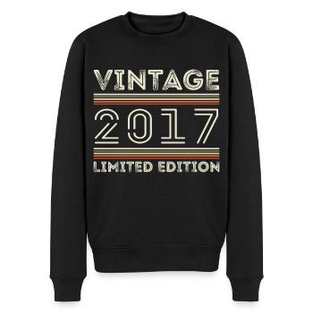 Millésime 2017 - Année 2017 Cadeau d’anniversaire 2017 - Pull Premium bio Homme - noir - Devant - Nico (187cm)