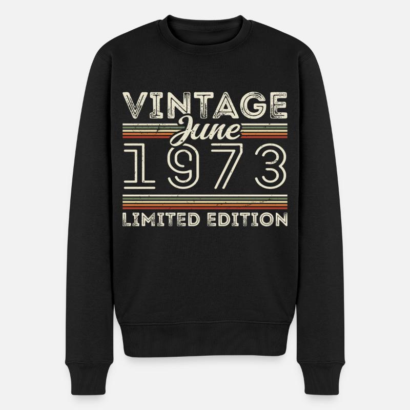 Juni 1973 Juni Geburtstagsgeschenk Juni 1973 - Männer Premium Bio Pullover - Schwarz