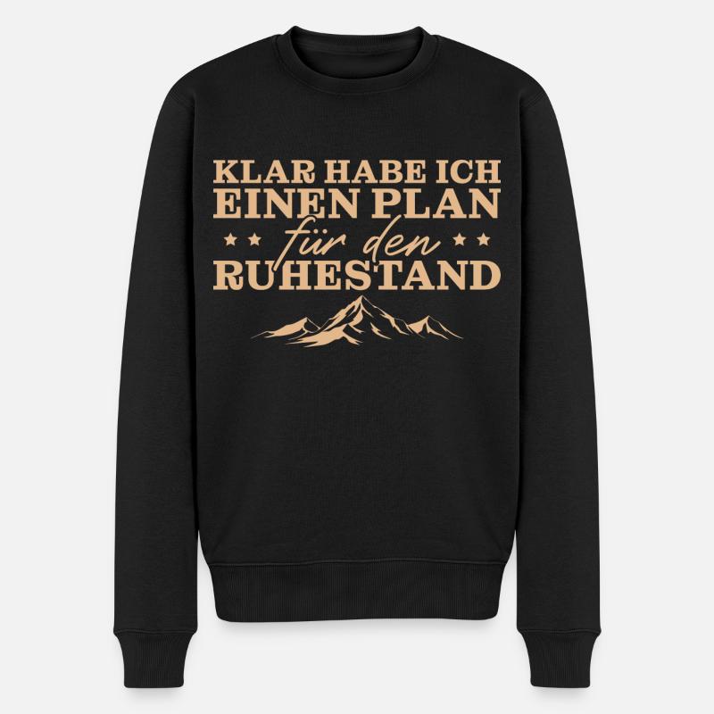 Ruhestand Berge Wandern Rentner - Männer Premium Bio Pullover - Schwarz